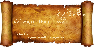 Üveges Bereniké névjegykártya